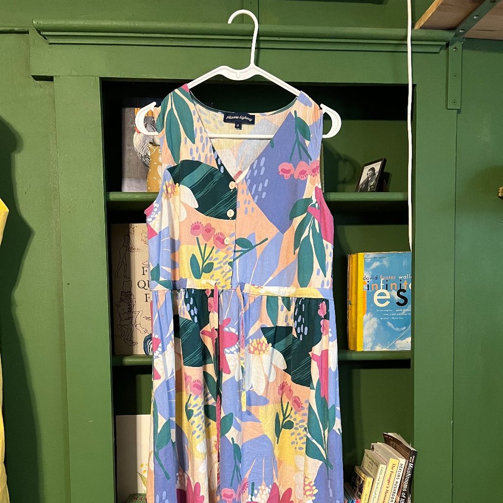 Princess Highway Floral Linen Blend Retro Dress PGFQ384 Women's Size 12